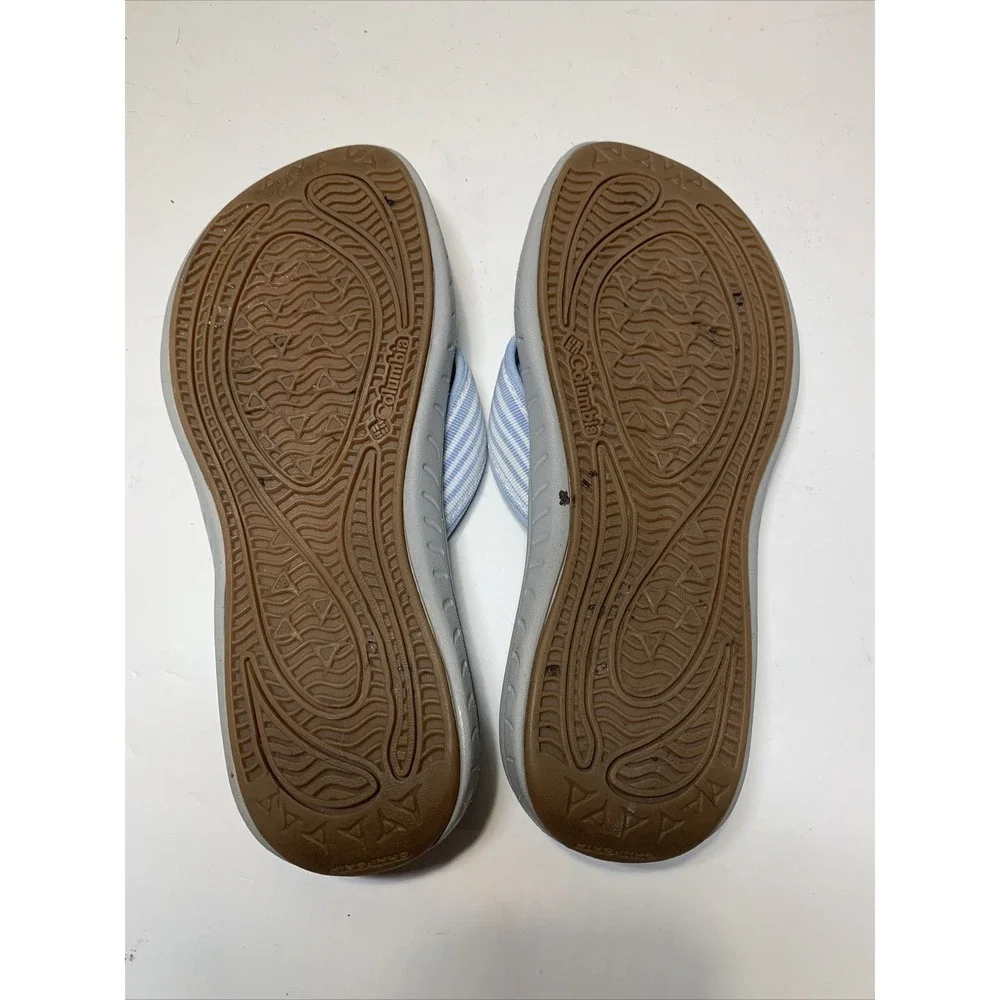 Columbia Womens Techlite Siesta Stripe Sandal Thong Flip Flop Sz 5 Beachy Casual